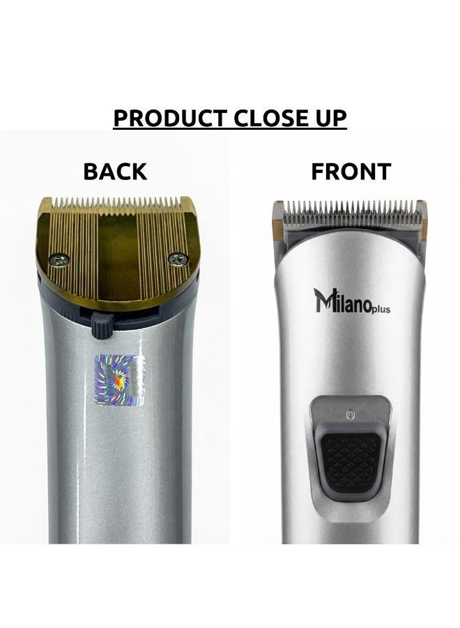 Milano Plus Milano Professional Hair Clipper MS-609 – Cordless & Cord Hair Trimmer for Men, Turbo Motor, 60-Min Battery, 5 Guide Combs Barber Trimmer - Image 2